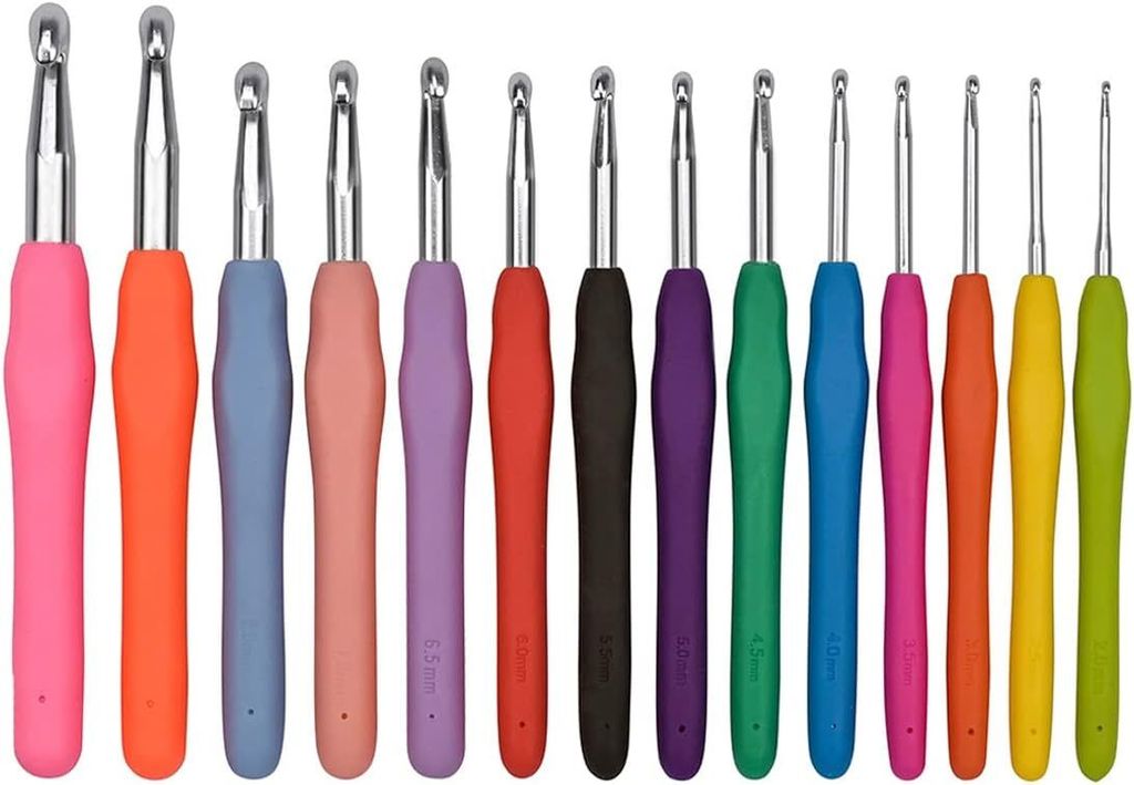 Häkelnadel-Set, 14-teilig, 2,25 mm (B) – 10 mm (N), weicher Produktbild 