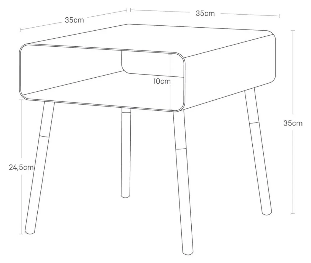 Table d'Appoint en Acier et Bois PLAIN L35 cm - Qualité Japonaise Robuste - 6