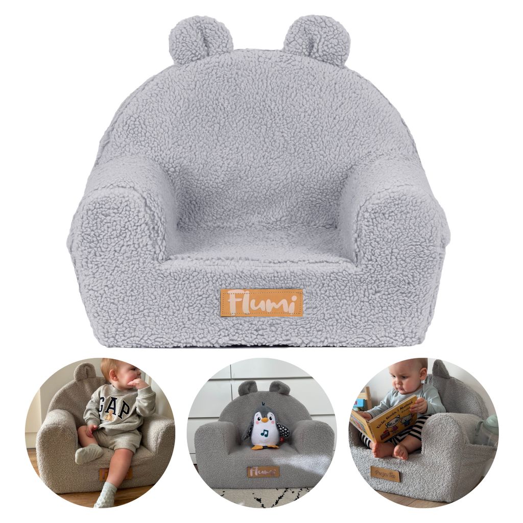 Flumi Kindersessel – Boucle Babysessel - Kindersitz fur Kinderzimmer Spielzimmer – Sessel - 56x42 cm