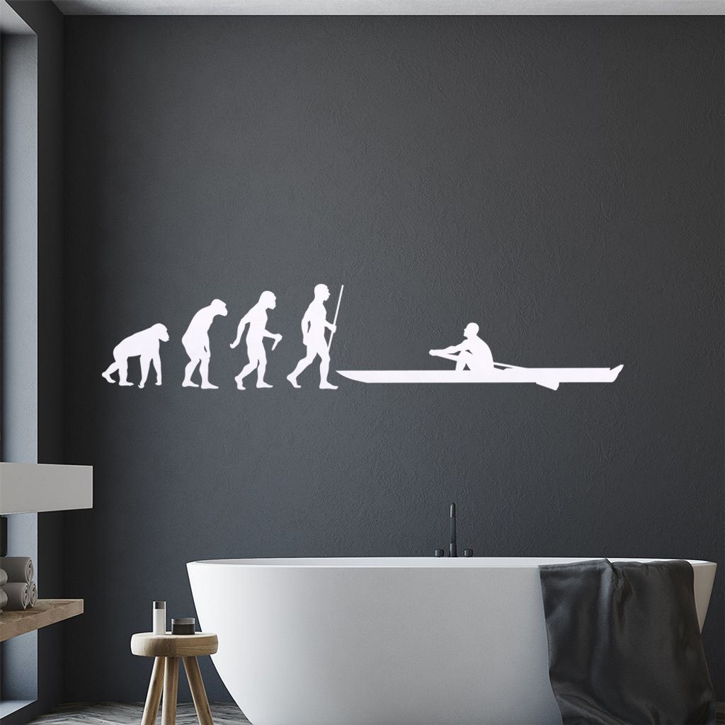 Rudern Ruderboot Evolution Wandtattoo Wandaufkleber Wall Sticker - Dekoration, Küche, Wohnzimmer, Schlafzimmer, Badezimmer