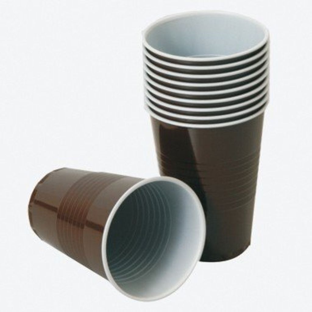 Thermobecher 0,18l braun/weiß 100er Produktbild 