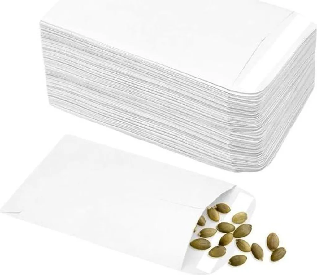 Petits sachets autocollants en papier kraft blanc haute qualité 10 x 6 cm