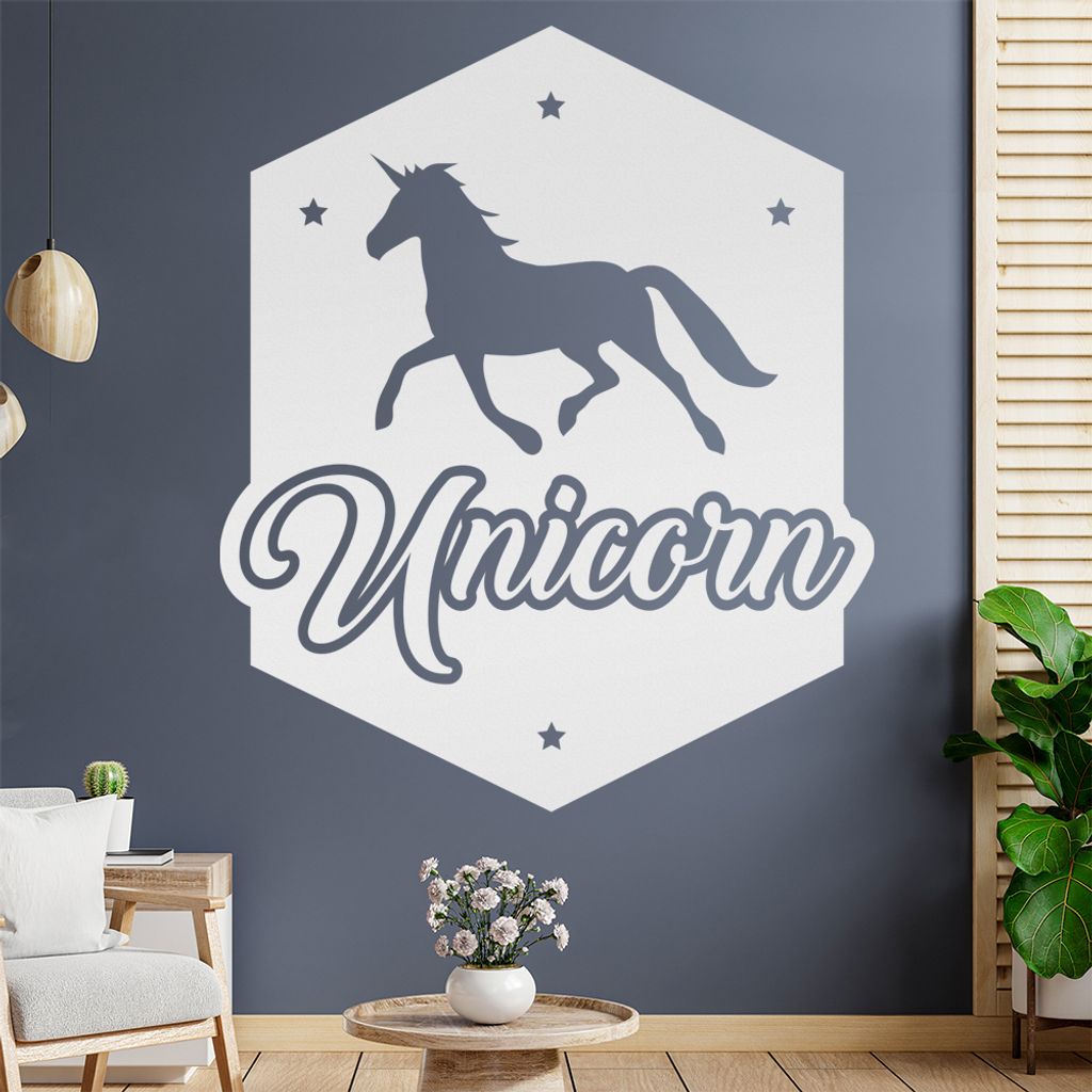 Unicorn Einhorn Regenbogen Wandtattoo Wandaufkleber Wall Sticker - Dekoration, Küche, Wohnzimmer, Schlafzimmer, Badezimmer