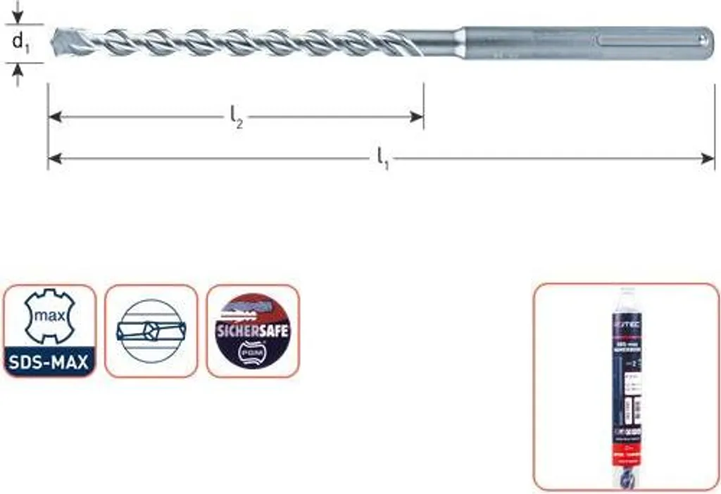 Punta Calcestruzzo Ø18x400/540 SDS-Max Quattro-X | Alta Velocità