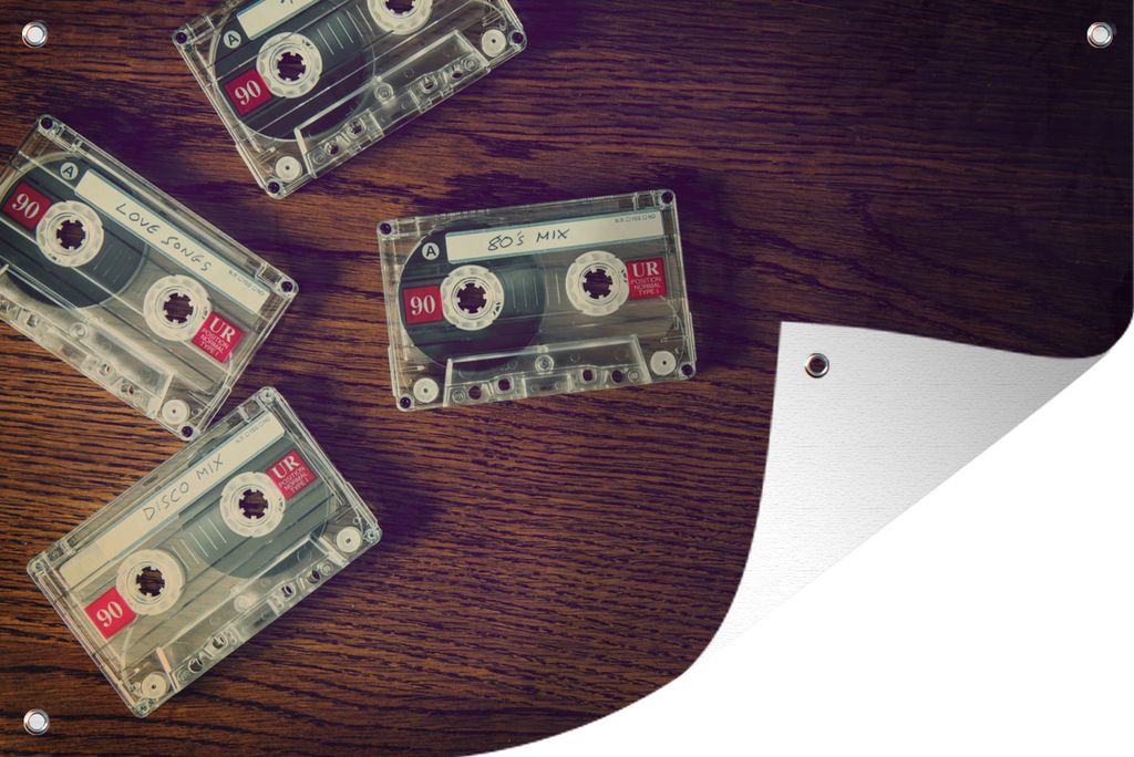 MuchoWow 60x40 cm Outdoor-Poster Gartendeko Sichtschutz Garten Poster für den Garten Kassette - Holz - Vintage