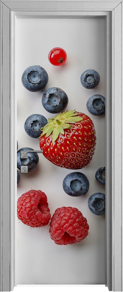 Tür Selbstklebende 70x210 cm Türfolie Türtapete Klebefolie - Weiße Früchte