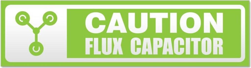 Kiwistar Flux Capacitor Caution invertiert Magnetschild Schild magnetisch - 60cm Lindgrün - Magnetfolie für Auto PKW Kfz
