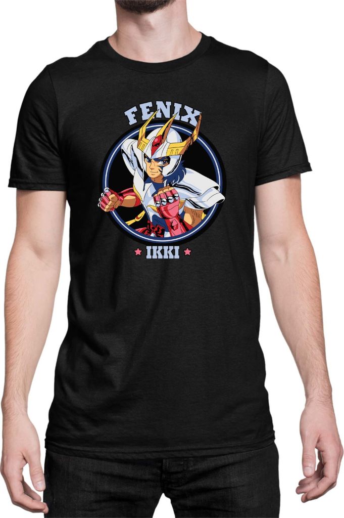 Herren T-Shirt Japan Anime Manga Saint Anime Seiya Fenix Ikki Fenix Ikki, Man L / Schwarz
