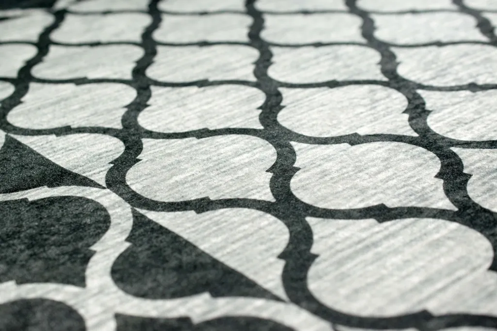 Tapis ethnique lavable noir et gris 80x150 - Texture douce et durable - 3