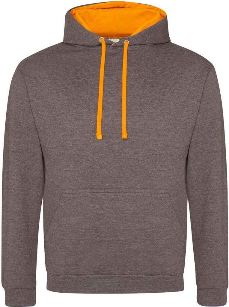 Awdis - "Varsity" Kapuzenpullover für Herren/Damen Uni PC5871 (M) (Holzkohle/Orange)