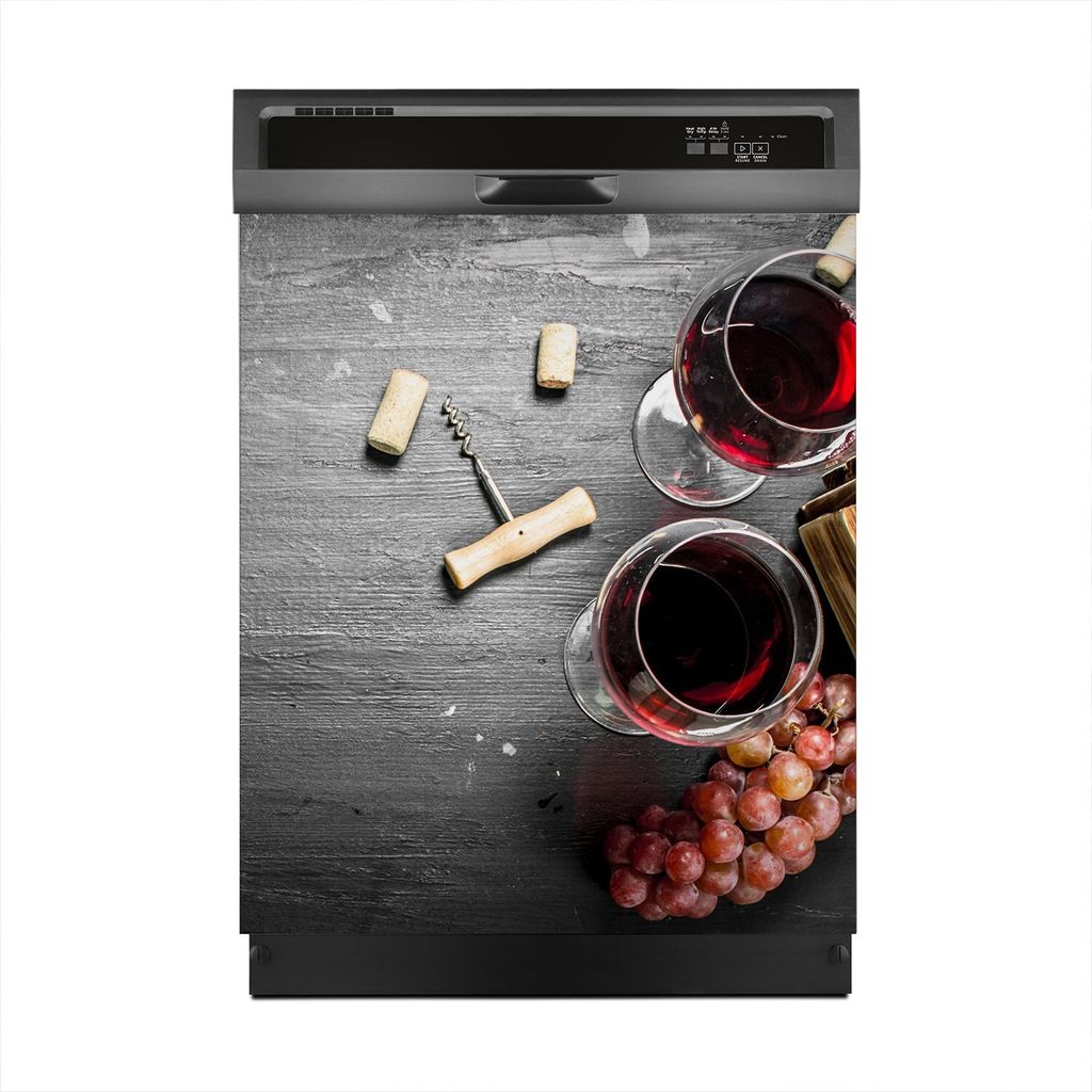 Aufkleber sticker 60x70 cm Dekorative folie Spülmaschine - Rotwein im Glas