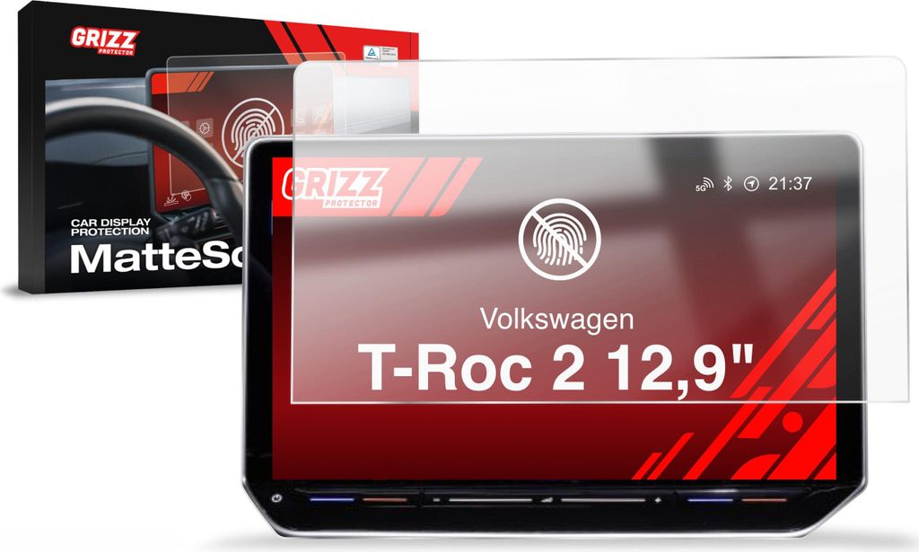 Matte Autodisplayfolie für Volkswagen T-Roc 2 12,9 (2025-2026), Grizz Protector