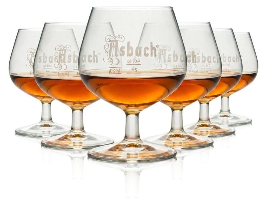 6x Asbach Uralt Glas 0,15l Schwenker Nosing Tasting Cognac Produktbild 