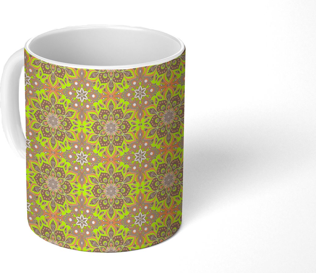 MuchoWow Tasse Kaffeetasse Kaffeebecher 350 ml Bohème - Mandala - Muster Teetasse - Fototasse - Becher - Keramikbecher - Teebecher - Kaffeetasse...