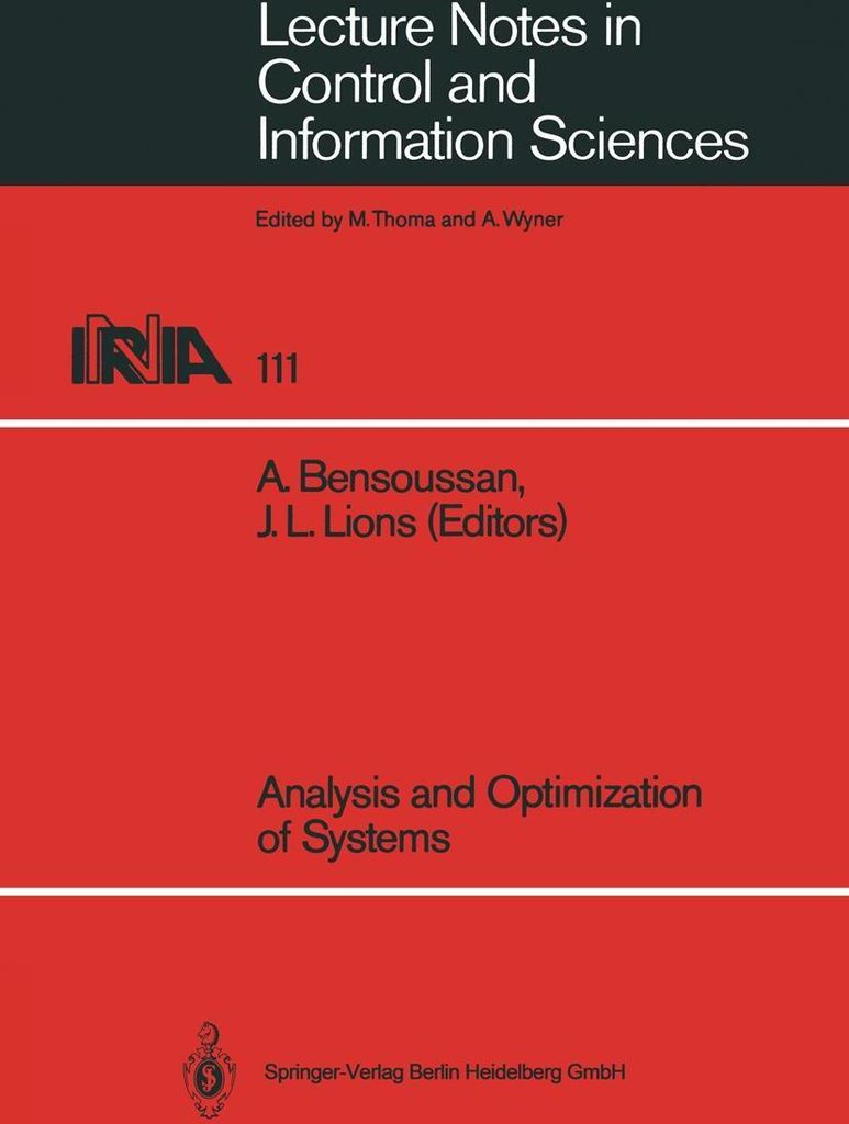 Analysis and Optimization of Systems