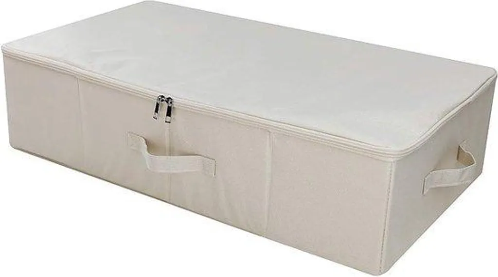 Housse de rangement pour couette et édredon sous le lit coloris beige