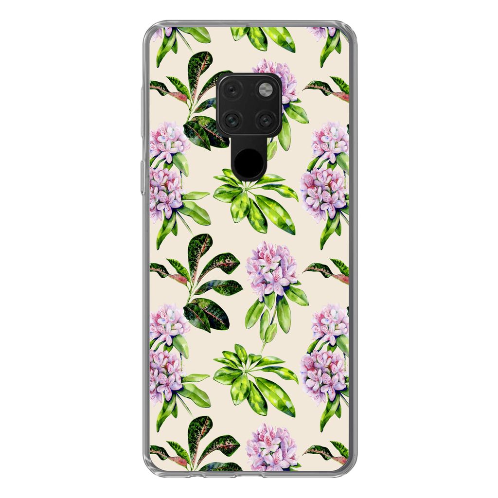 MuchoWow Handyhülle Schutzhülle Hülle für Huawei P40 Lite Hortensien - Pflanzen - Muster Silikon Softcase Handy Hülle - Handy