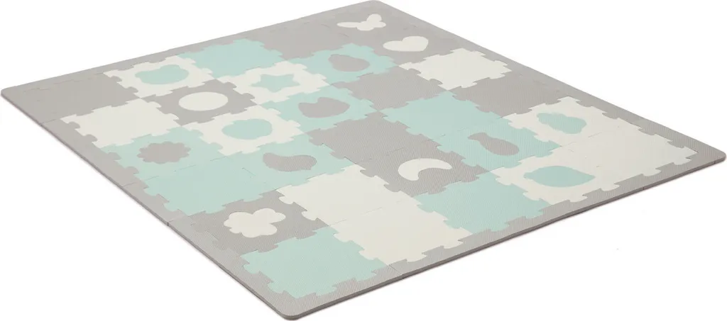 Tapis Puzzle en Mousse Luno 3D Menthe - Aire de Jeu Modulable Bébé
