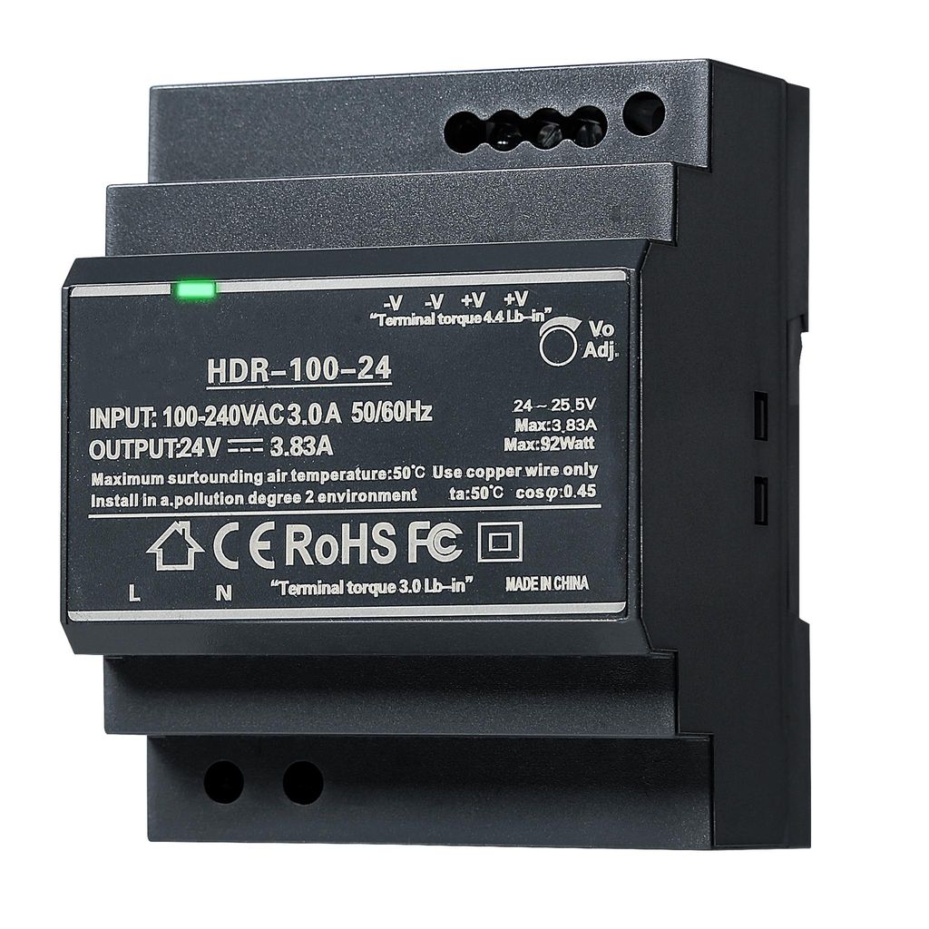 HDR-100-24 DIN-Schienen Schaltnetzteil 24V DC 3,83A 100W Stabiler Leistungstrafo