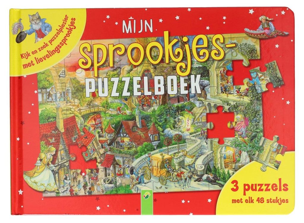 Puzzlebuch für Kinder ab 5 Jahren: 3 Puzzles (48 Teile), 4 bekannte Märchengeschichten, 30 x 22 cm