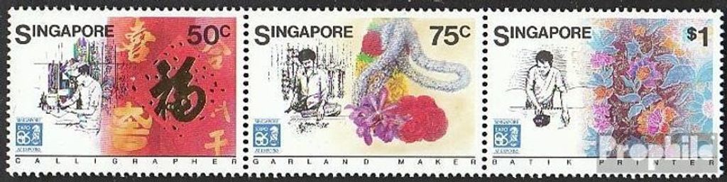 Briefmarken Singapur 1986 Mi 502-504 Dreierstreifen (kompl.Ausg.) postfrisch EXPO86