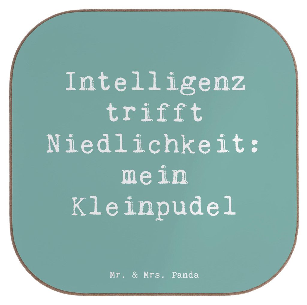 Mr. & Mrs. Panda Untersetzer für Gläser Spruch Niedlicher Kleinpudel - Meeresbrise - Geschenk, Hunderasse, Coaster, bezauberndes Wesen, Flaschenu...