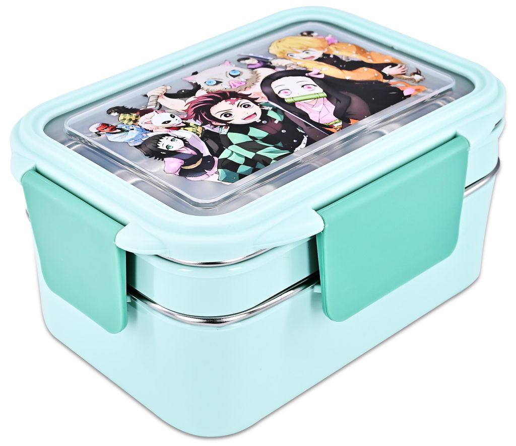 Anime Demon Slayer All-in-One-Bento-Boxen Kamado Tanjirou Nezuko Agatsuma Zenitsu Hashibira Inosuke Lunchbox-Behälter für Lebensmittel, Obst, Snacks