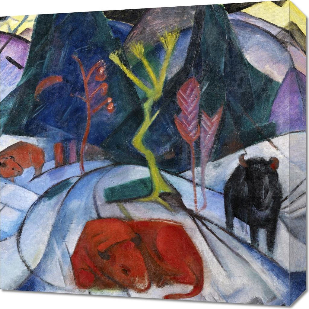Bild 50x50cm Bison im Winter, Marc Vintage für das Wohnzimmer