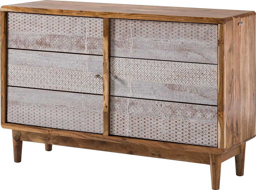 KOMMODE - Akazie massiv / Metall