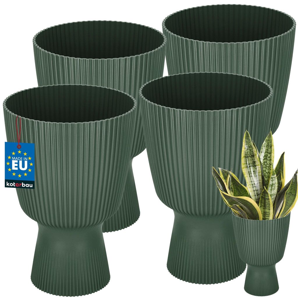 KOTARBAU® 4er Set Blumentopf ⌀ 18cm Orchideentopf Übertopf Produktbild 
