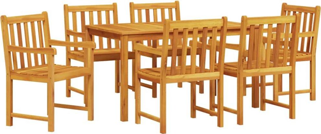 vidaXL Garten Essgruppe 7 pcs Braun Massivholz Akazie