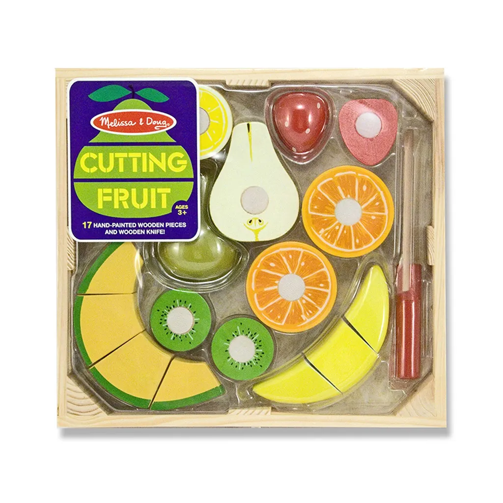 Fruits en bois avec scratch et couteau Melissa & Doug bois massif