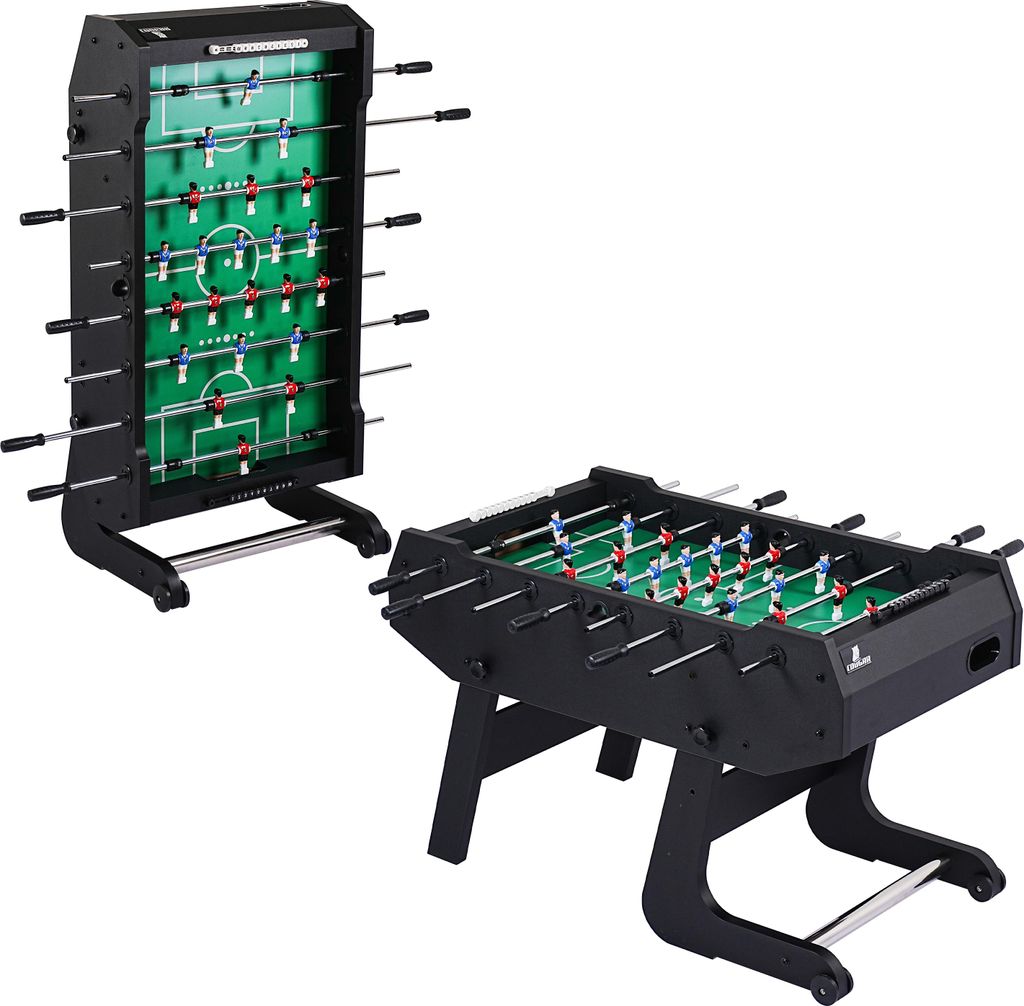 Cougar Powerkick Pro Tischkicker | Klappbarer Kickertisch, Grünes Spielfeld | Inkl. 4 Bälle & 2 Punktzähler | Indoor-Fußballtisch für Kinder &...