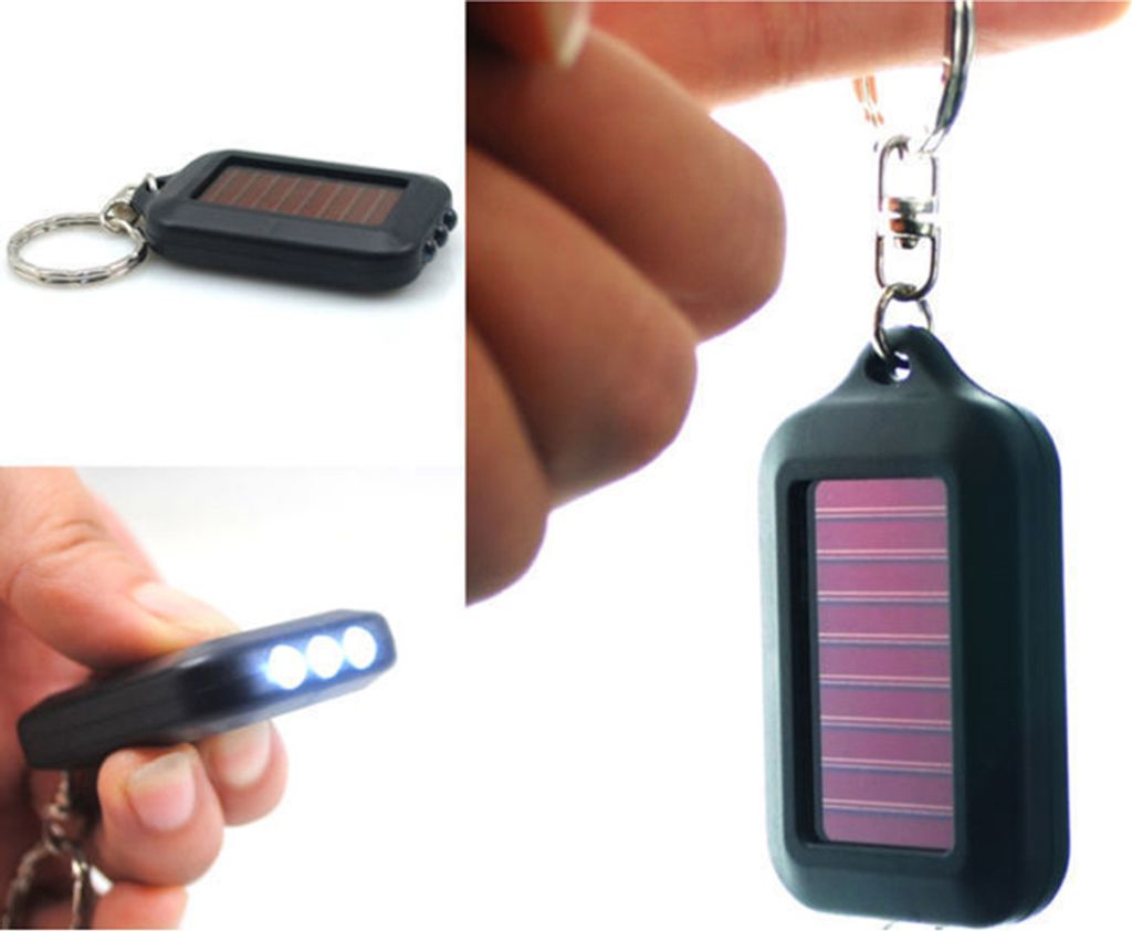 Tragbare Mini-Solar-Power-3-LED-Licht-Lampe, Schlüsselanhänger, Taschenlampe, Schlüsselanhänger