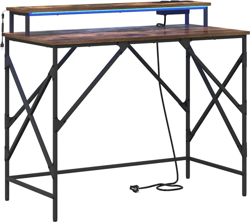 Scrivania Economica Rovere Affumicato vidaXL 100x50 - Ideale Studio