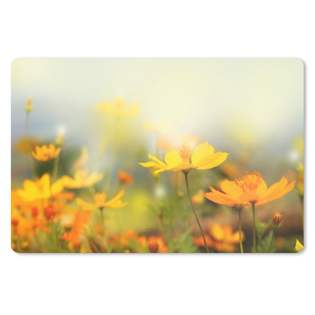 MuchoWow Mauspad Mousepad Blumen - Landschaft - Gelb 27x18 cm - Mousepads - Maus Mat - Pad - Mausunterlage - Büroartikel - Desk Matten