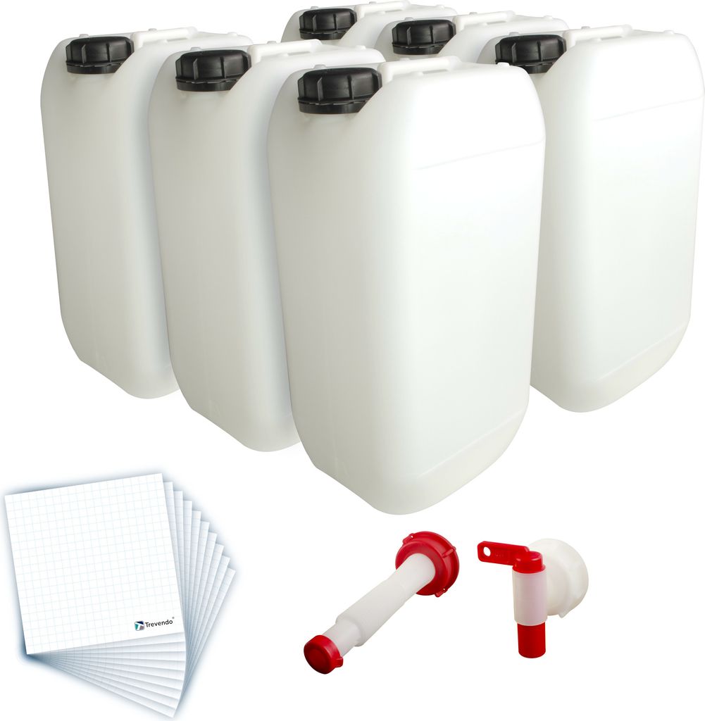 Trevendo 6er Pack 15 Liter Leerkanister inkl. Auslaufhahn, Produktbild 