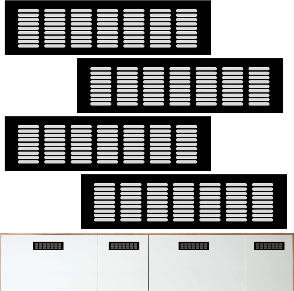 Couvercle d'aération anti-surchuaffe 80x300 mm alu - Grilles Lot de 4