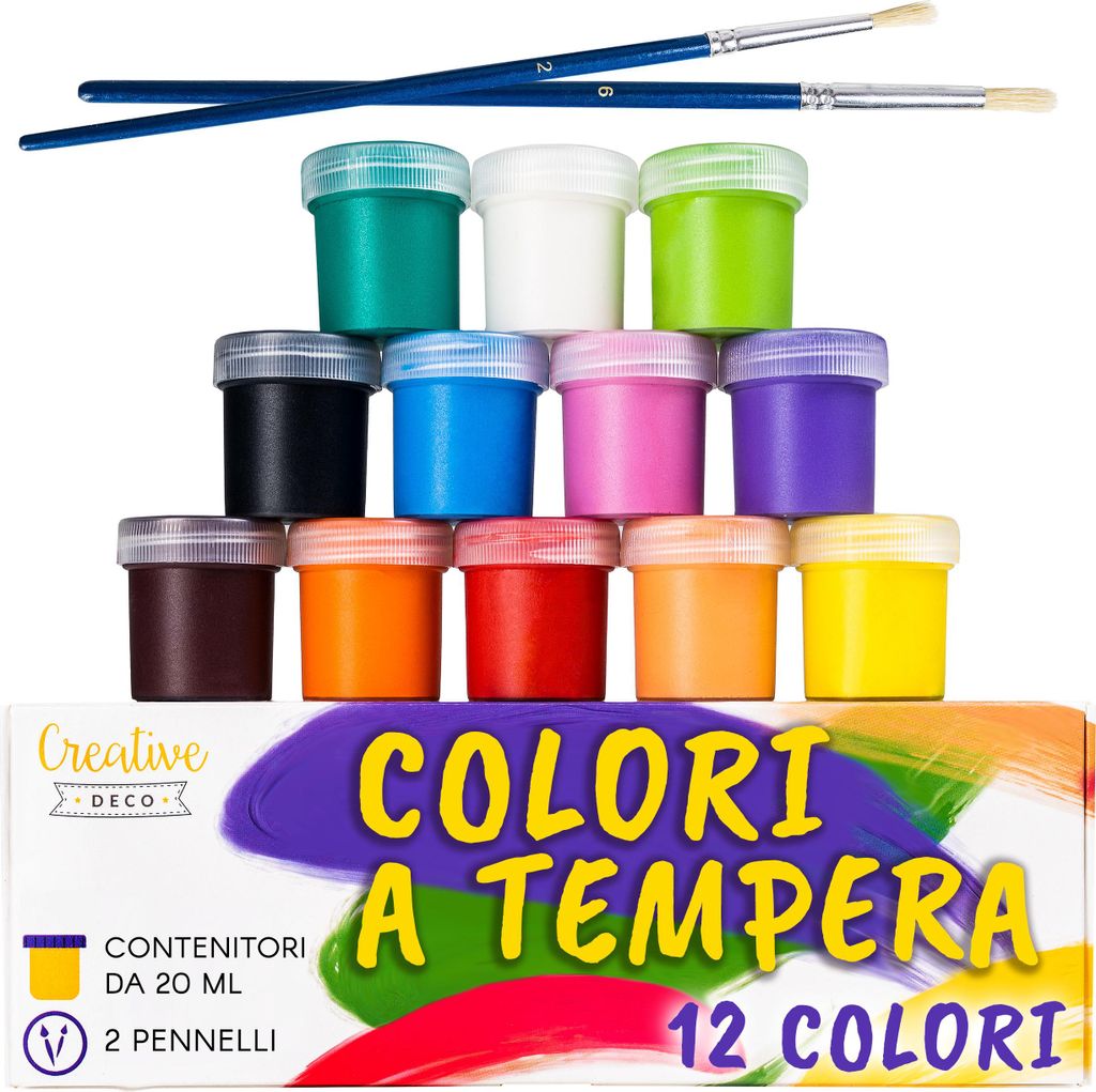 Creative Deco Set di Tempere Lavabili per Bambini | 20 ml x Immagine del prodotto 