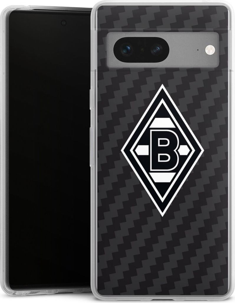 DeinDesign Slim Hülle für Google Pixel 7 Silikon Case Ultra Dünn Handyhülle Borussia Mönchengladbach Carbon Gladbach
