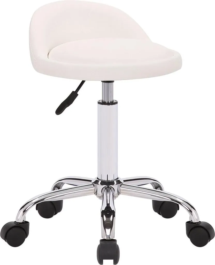 Sedia Girevole Ergonomica Bianca - Sgabello Altezza Regolabile Ufficio