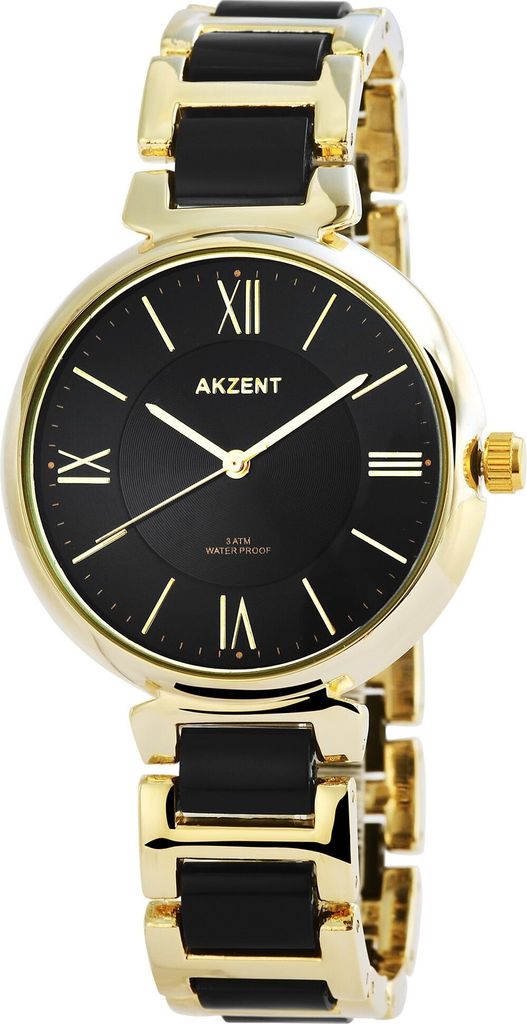 Akzent Damenuhr mit Metallarmband