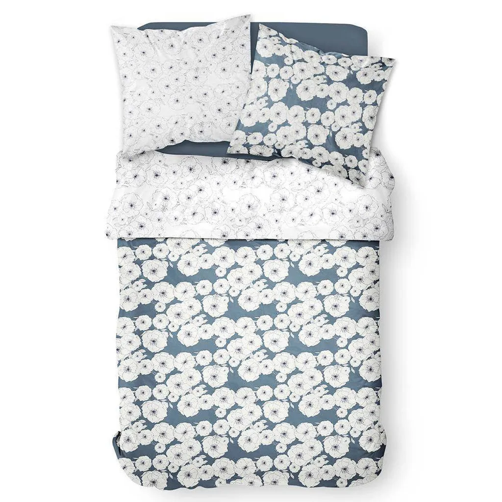 Biancheria Letto Cotone 220x240 POPPIES DRAW per Famiglia