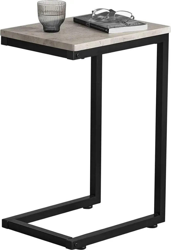 SoBuy Table d'Appoint en Métal Grise - Table Basse d'Appoint en MDF