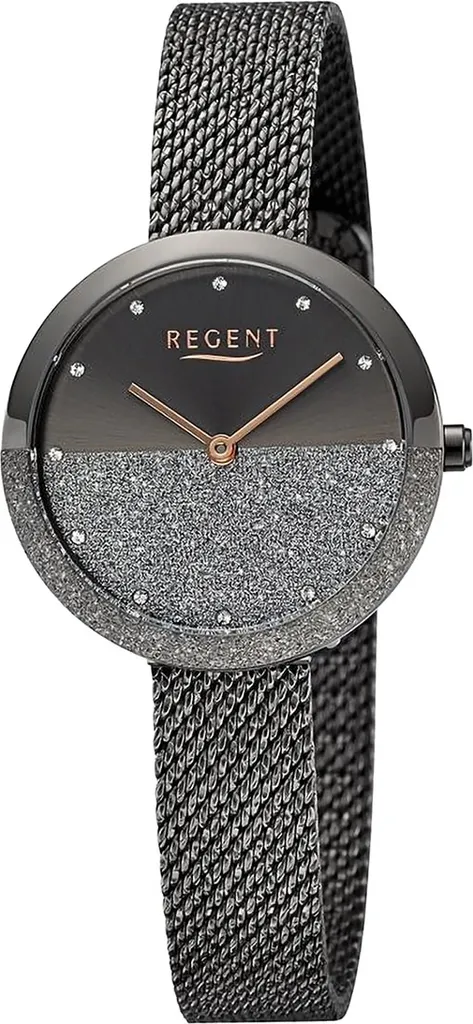 Montre bracelet métallique noir Regent pour femme style classique
