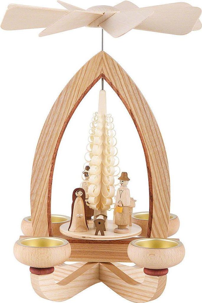 1-stöckige Pyramide Christi Geburt - natur (28cm) von Heinz Lorenz Pyramiden