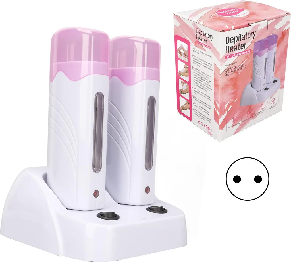 Double Chauffe-Cire Roll-on Ergonomique avec Base de Recharge Rapide 220V