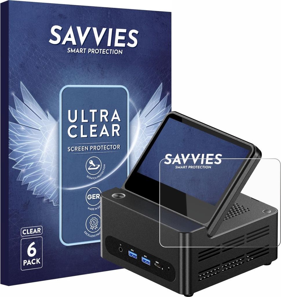 6x Für AOOSTAR G-FLIP H255 Schutzfolie Savvies Displayschutz Display Schutz Folie Klar Transparent
