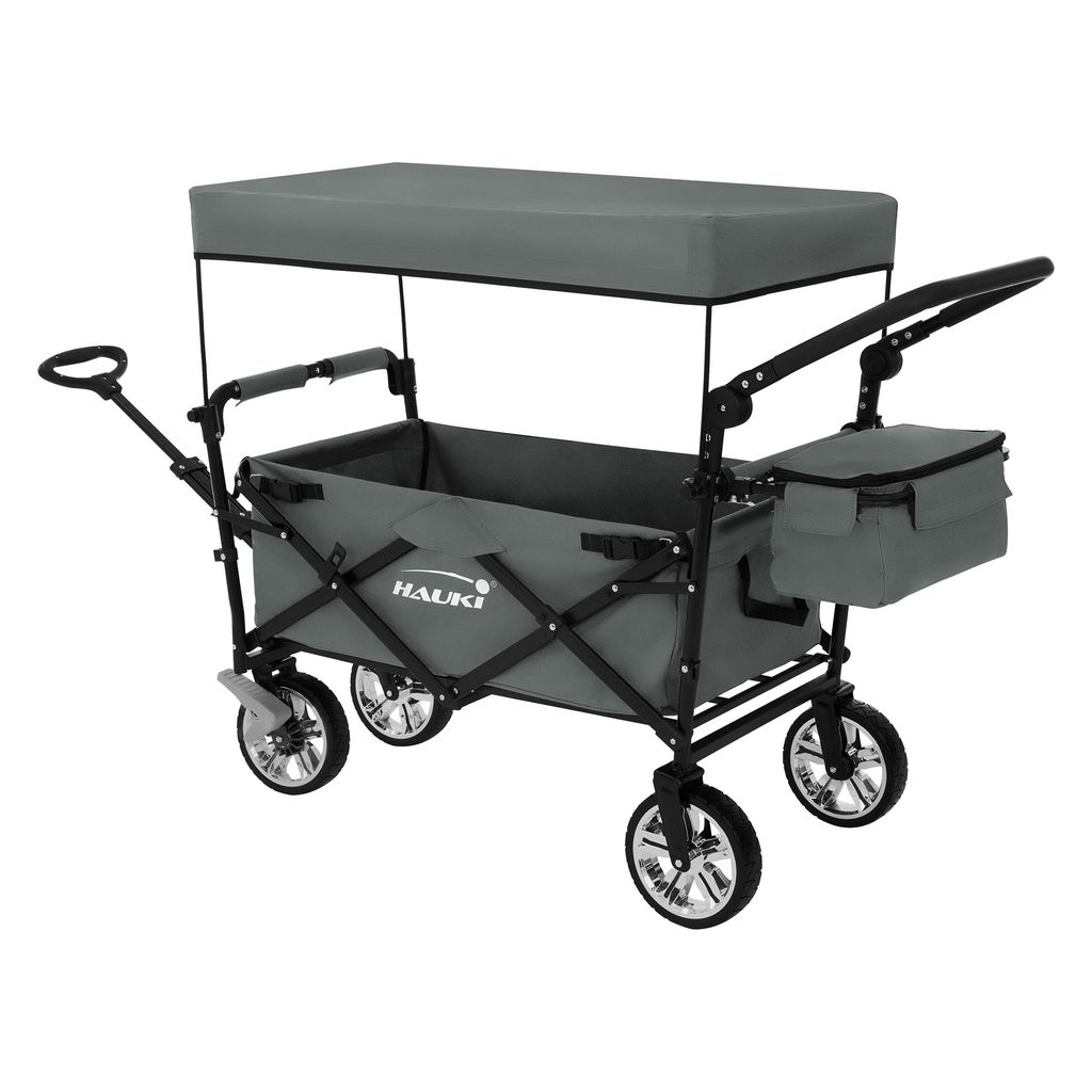 Hauki Bollerwagen faltbar mit Dach, Handwagen klappbar für Produktbild 