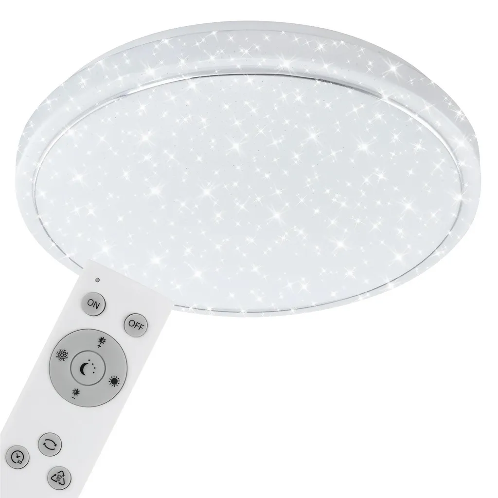Éclairage puissant et variable Plafonnier LED Briloner Star 48W Ø56cm